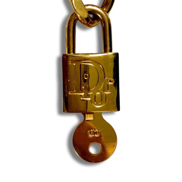 Christian Dior By John Galliano Vintage Runway Chain Link Logo Padlock Bracelet - Picture 15 of 16